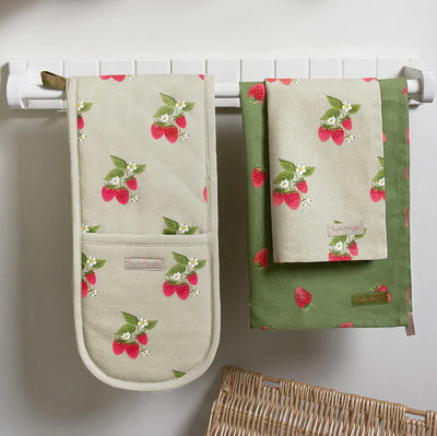 Strawberries Double Oven Gloves by Sophie Allport